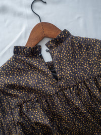 French Dress 法式碎石紋胸前皺褶裙 / DS1053