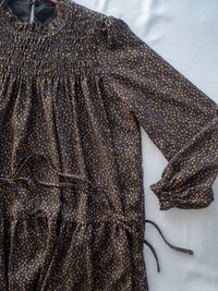 French Dress 法式碎石紋胸前皺褶裙 / DS1053