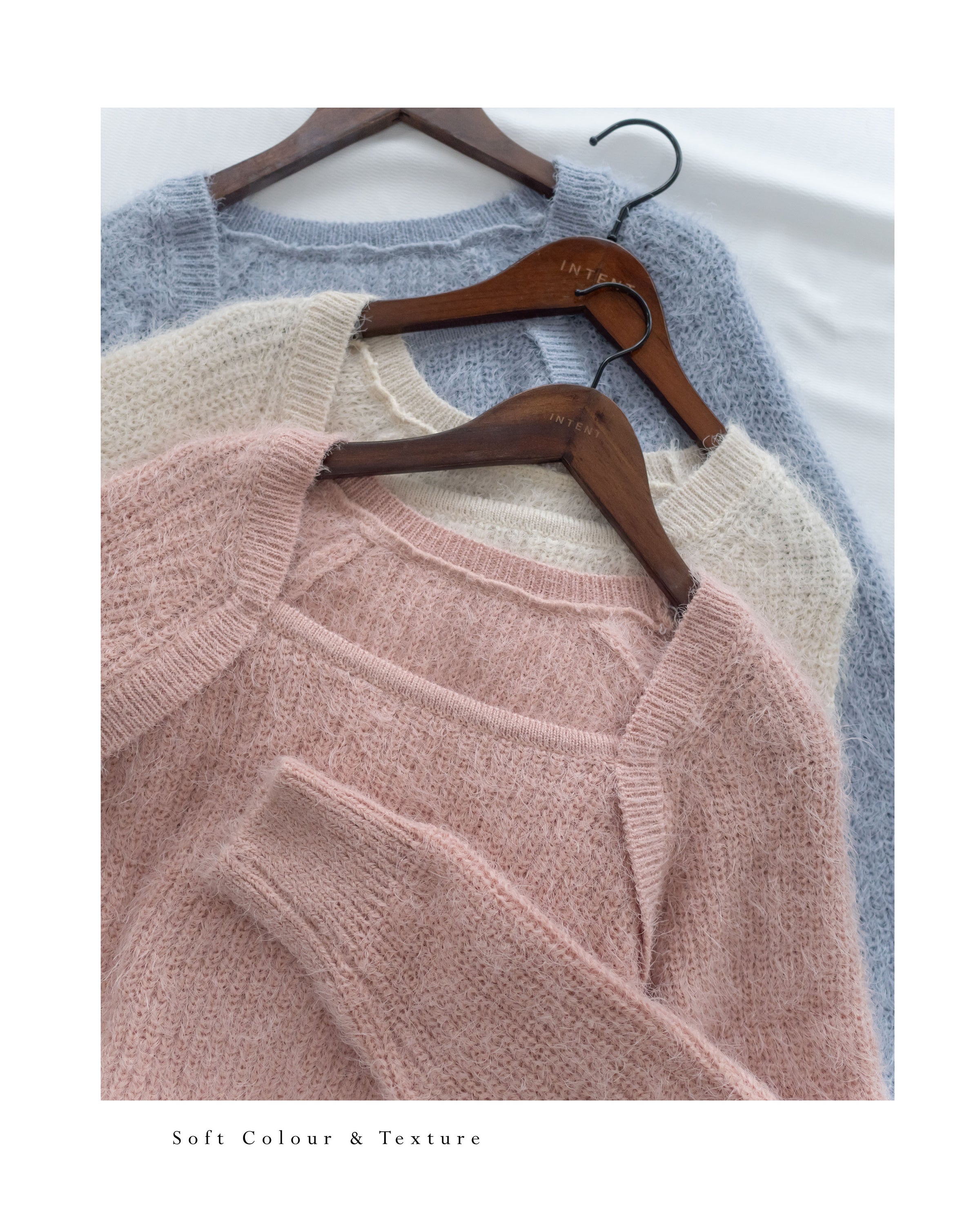 Square collar Mellow Top 顯鎖骨方領親膚針織上衣/ KT8192 (pre-order ivory/softpink 1月25截單)