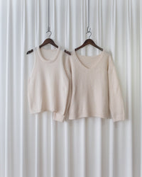 Vest Knit Set 軟糯毛絨背心上衣兩件式/ SE8103