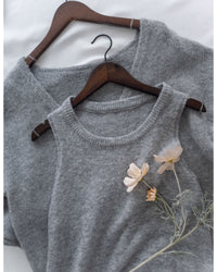 Vest Knit Set 軟糯毛絨背心上衣兩件式/ SE8103