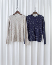 Waffle Floral Top 碎花暗格木耳邊上衣 / TP9204 (pre-order navy 1月25截單)