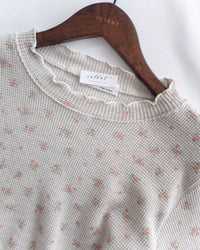 Waffle Floral Top 碎花暗格木耳邊上衣 / TP9204 (pre-order navy 1月25截單)