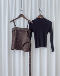 Floral Set 黑色內搭碎花吊帶背心上衣套裝/ SE8101 （pre-order 1月25截單）