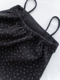 Floral Set 黑色內搭碎花吊帶背心上衣套裝/ SE8101 （pre-order 1月25截單）