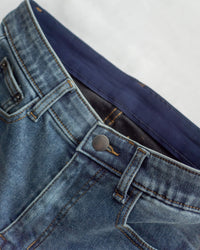 Winter Slim Jeans 高彈力內加絨保暖直筒牛仔褲/ PT8474