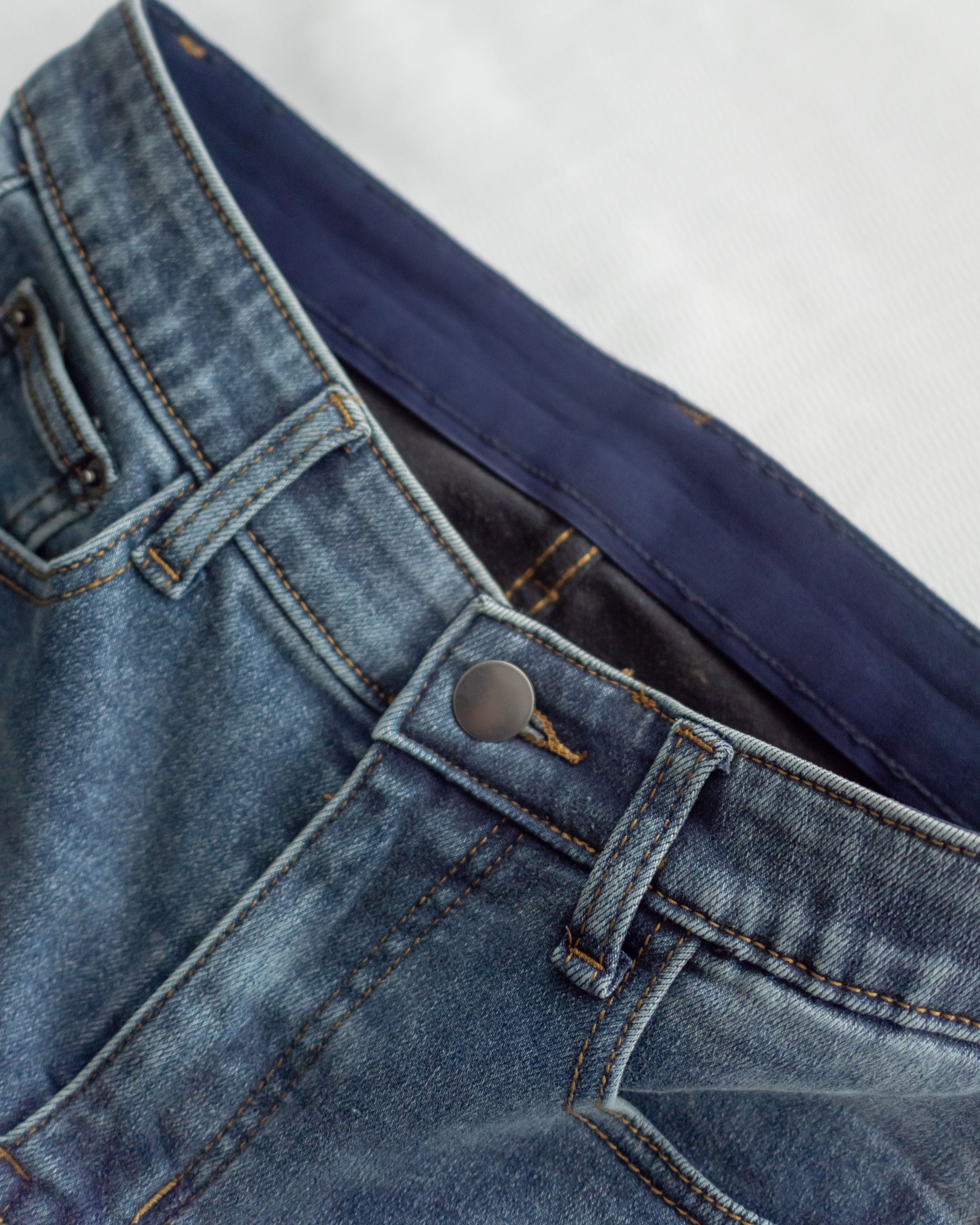 Winter Slim Jeans 高彈力內加絨保暖直筒牛仔褲/ PT8474