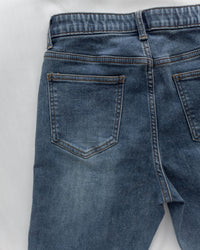 Winter Slim Jeans 高彈力內加絨保暖直筒牛仔褲/ PT8474