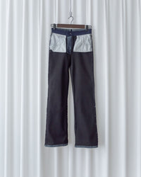 Winter Slim Jeans 高彈力內加絨保暖直筒牛仔褲/ PT8474