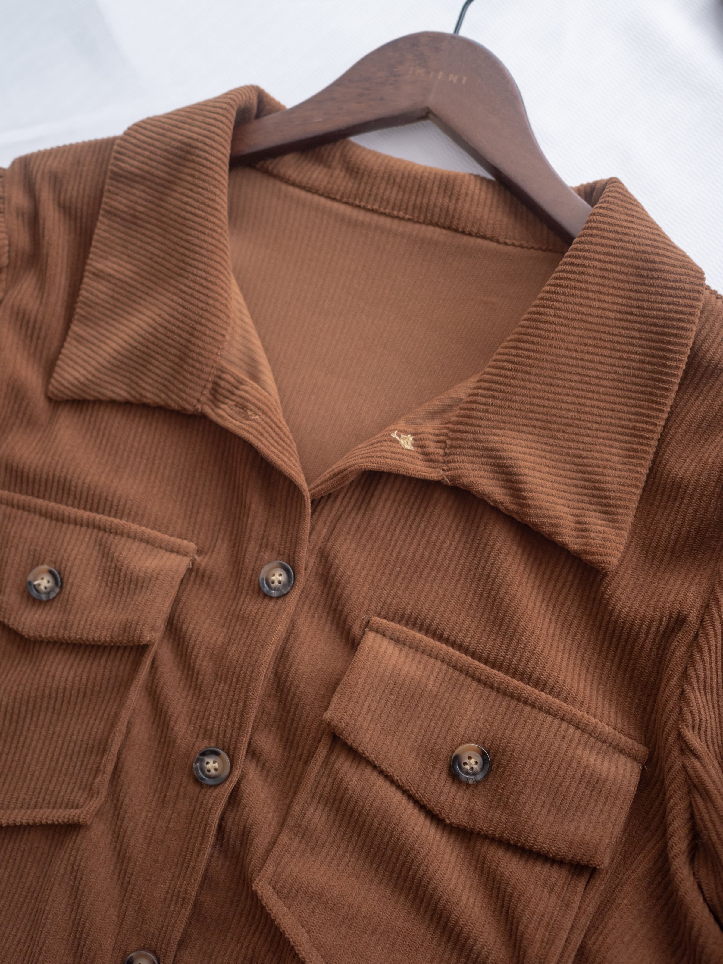 French Dress 燈芯絨暗條紋簡約口袋連身裙或外套/ DS1058 (Pre-order black 2月5日截單)