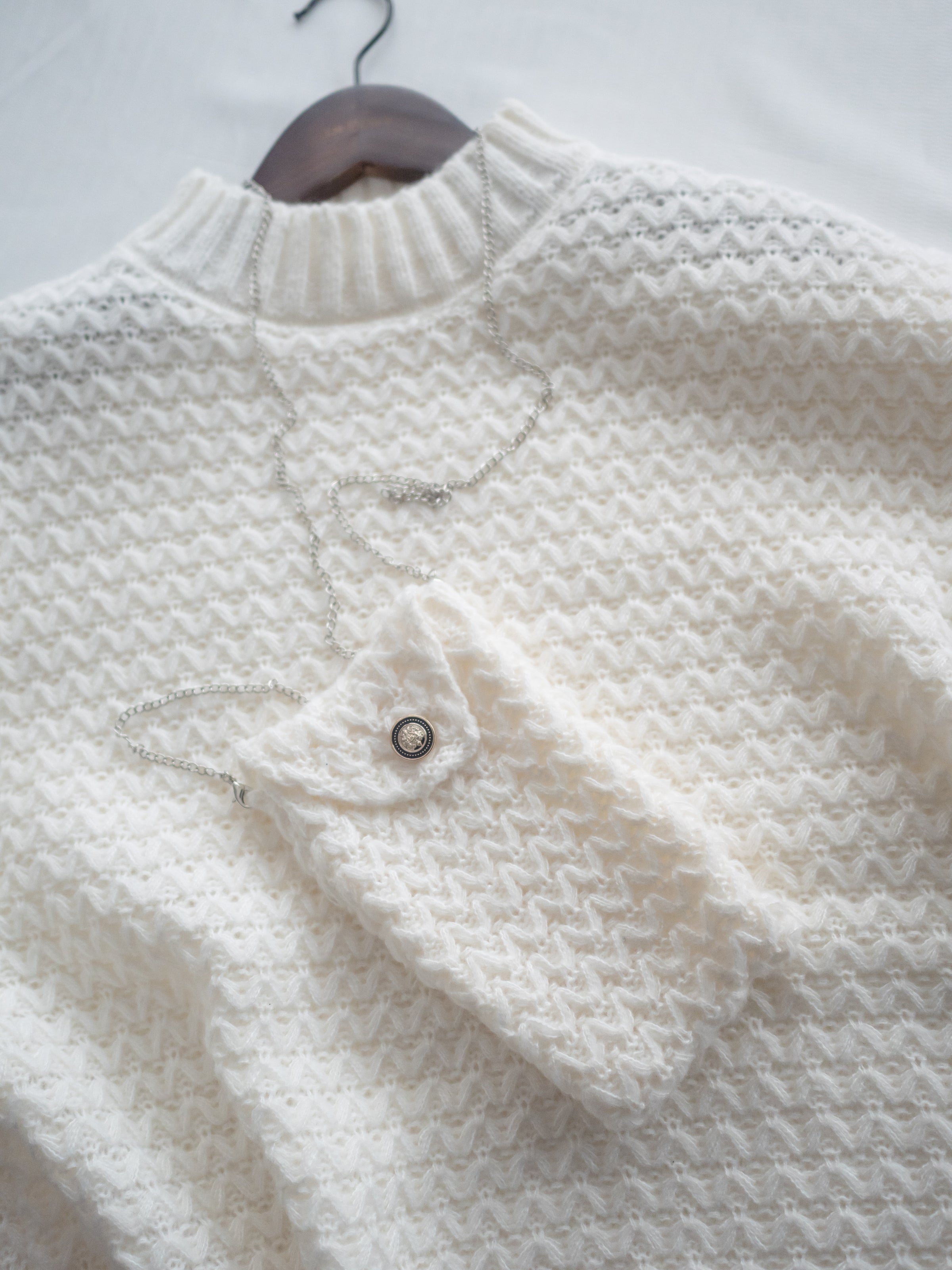 Knit Sweater Chain Bag Set 同織紋鎖鏈小包圓領針織衣套裝/ SE8105