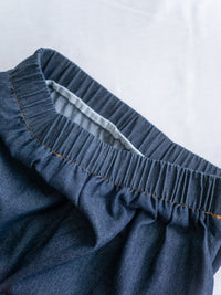 Denim Flair Skirt 荷葉邊拼接牛仔車線傘裙/ SK8928