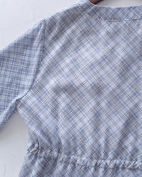 AliceBlue Check Dress 愛麗絲雪紡藍色菱格口袋連身裙/ DS1062 （pre-order 1月25日)