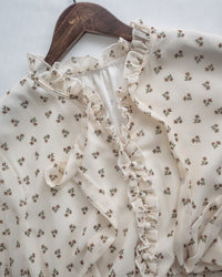 Star Floral Dress 雪紡星花木耳邊修腰連身裙/ DS1064 (Pre-order 2月5日截單)