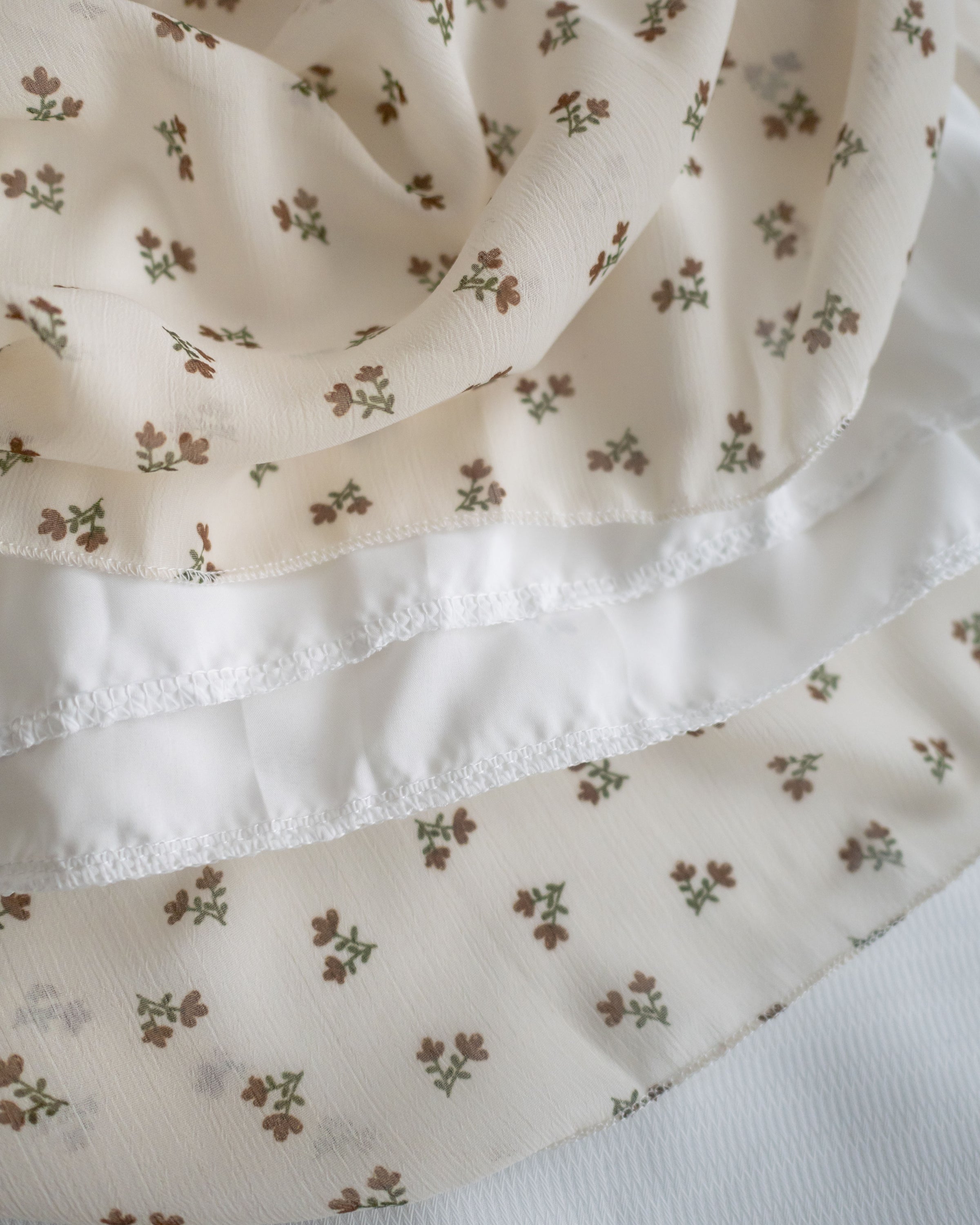 Star Floral Dress 雪紡星花木耳邊修腰連身裙/ DS1064 (Pre-order 2月5日截單)