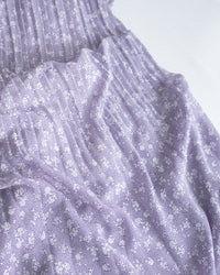 BabyBreath Pleated Dress 滿天星印花繫帶飄逸百褶長裙/ DS1063 (Pre-order lavender 2月5日截單)