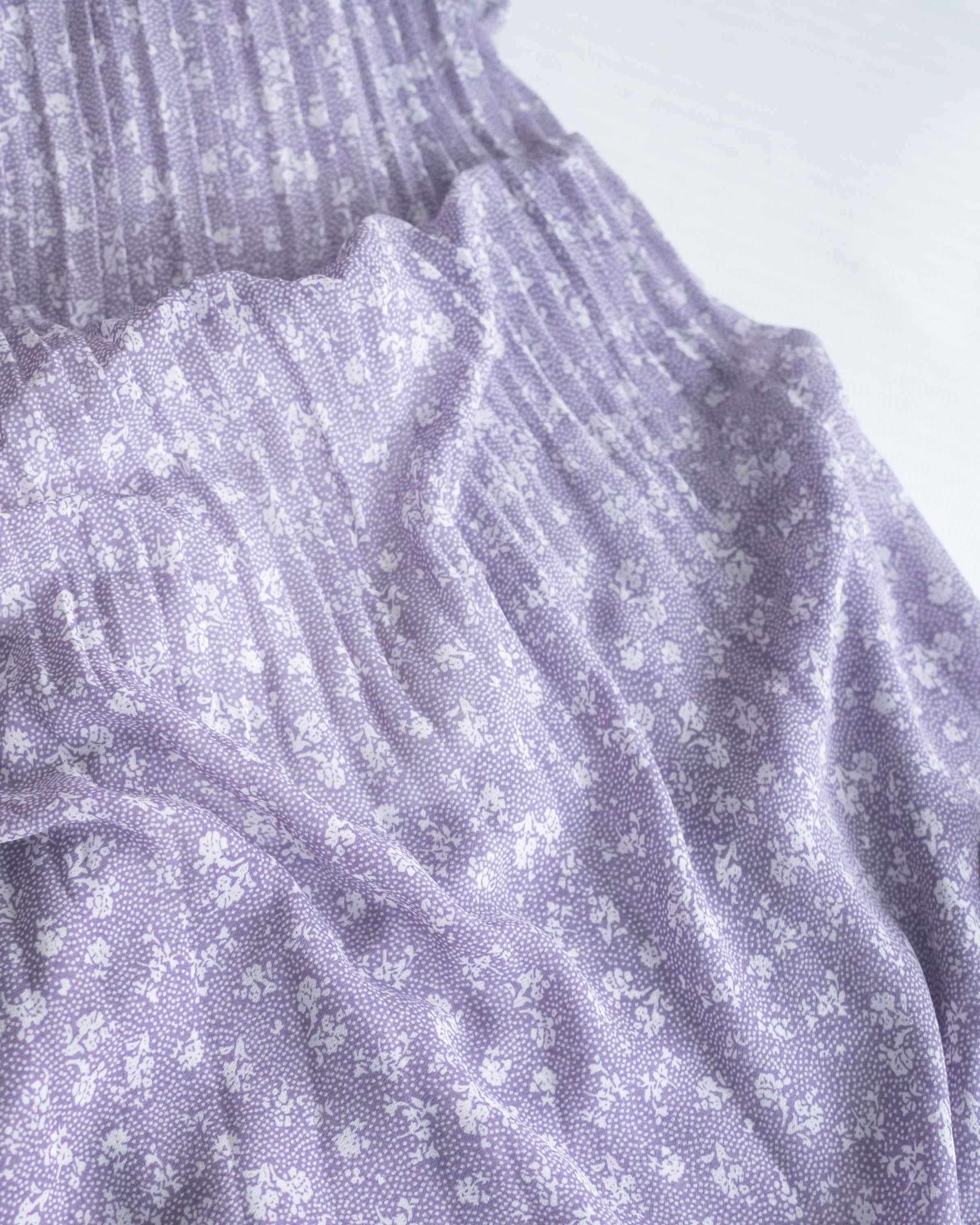 BabyBreath Pleated Dress 滿天星印花繫帶飄逸百褶長裙/ DS1063 (Pre-order lavender 2月5日截單)