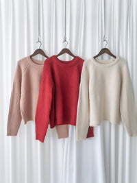 Detachable Hood Knit Top 可拆式連帽圓領針織衫 / KT8194 (Pre-order pink/ Ivory 2月5日截單)