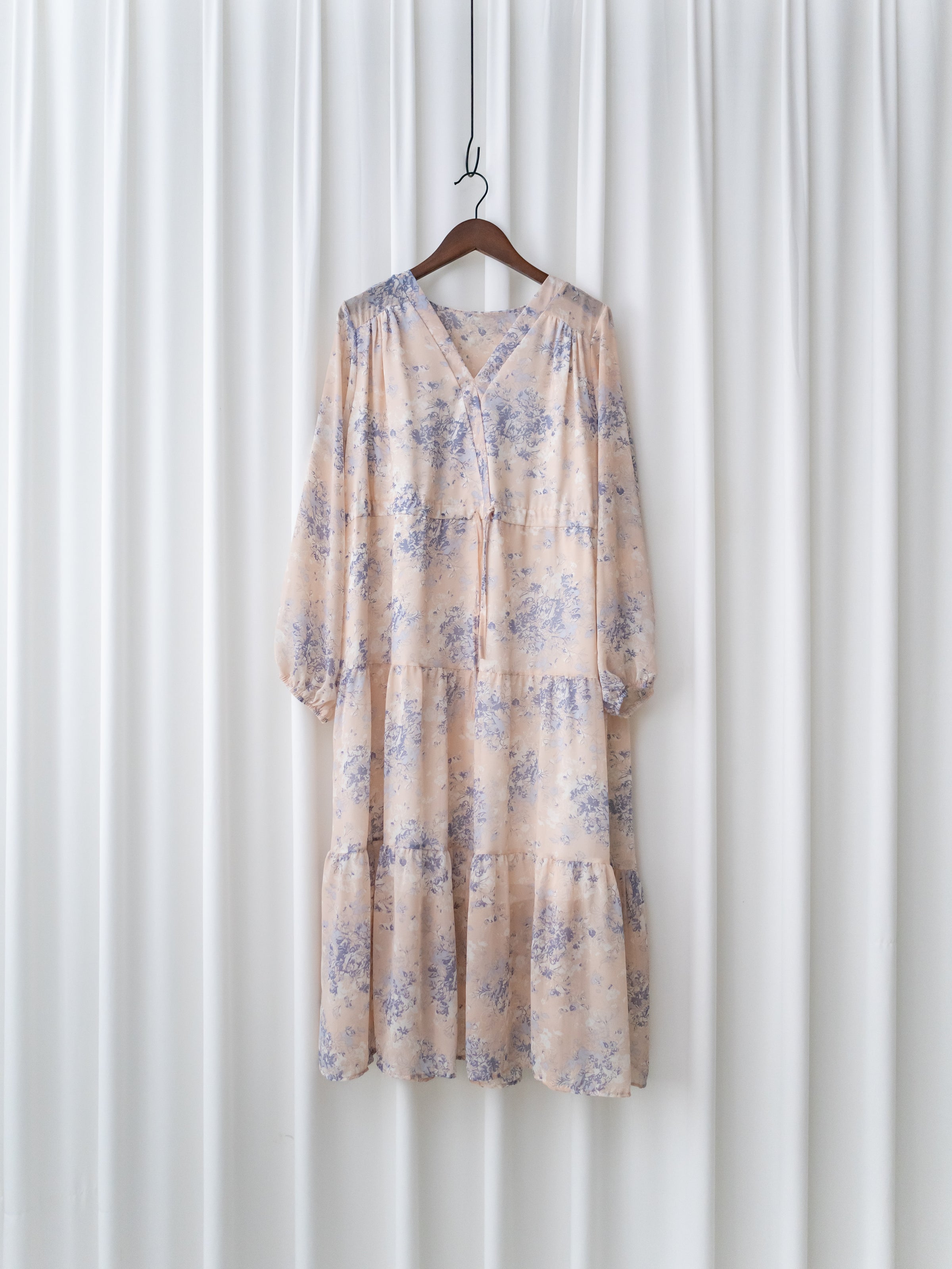 [Style 3] Pastel Watercolor Floral Dress 暈染水彩顯瘦印花長裙/ DS1075（優惠至 2月13日）