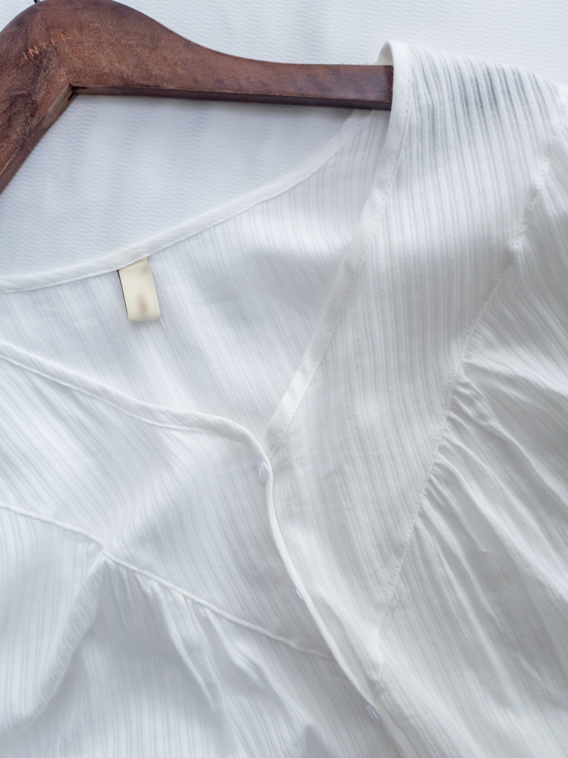 [Style 1] Stripe Cotton Lace Dress V領剪裁通花直紋長裙/ DS1071（優惠至 2月13日）