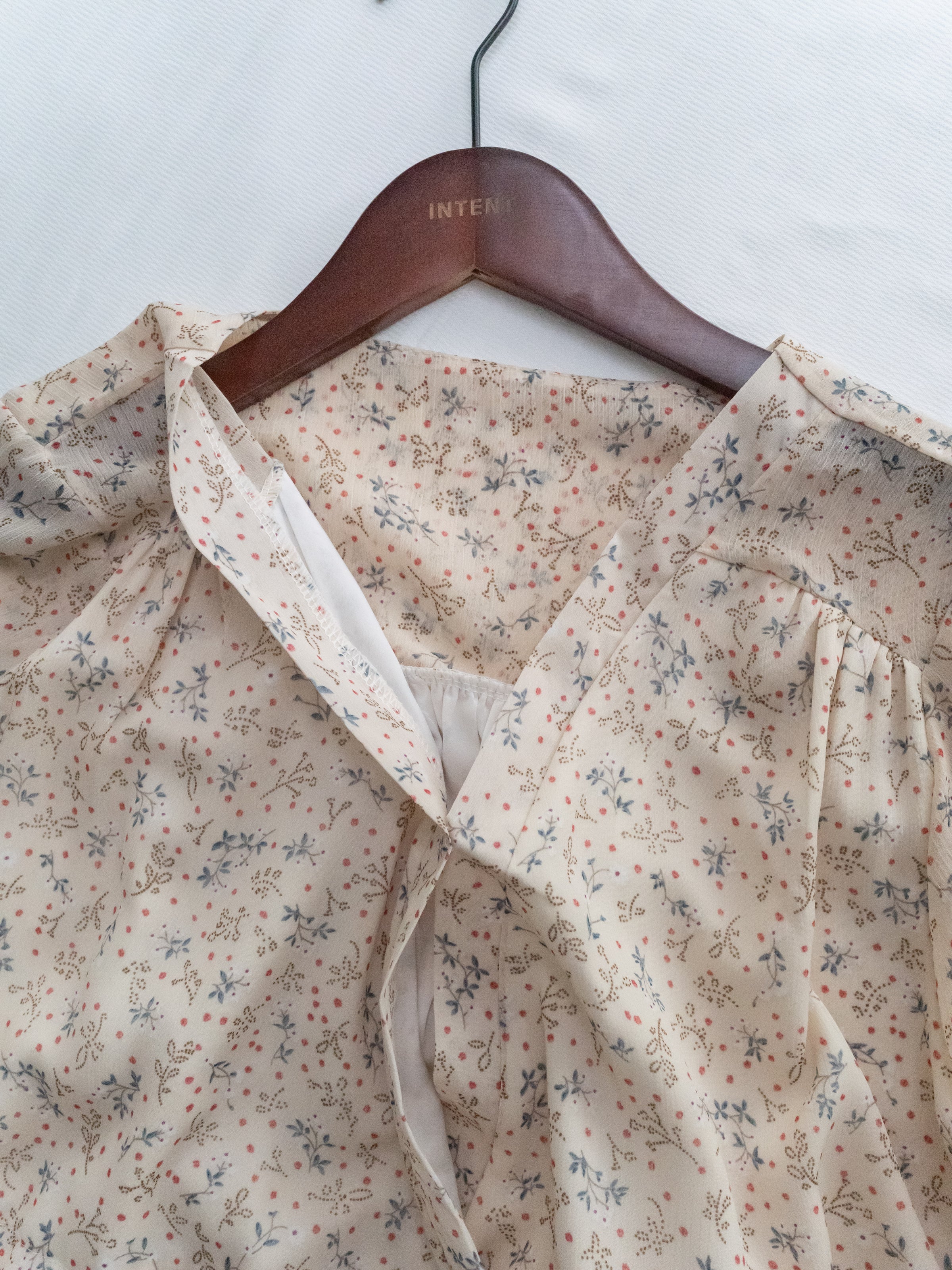 [Style 5] Dot Branches Dress 點點花枝印花雙層細褶質感連身裙/ DS1074（優惠至 2月13日）