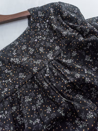 [Style 5] Dot Branches Dress 點點花枝印花雙層細褶質感連身裙/ DS1074（優惠至 2月13日）