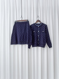[Style 4] Polka Dot Knit Set 小圓點針織通花邊線精緻套裝/ SE8107（優惠至 2月13日）