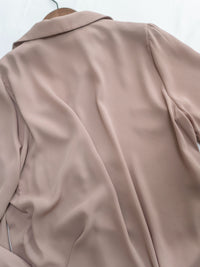 Button Collar Blouse 立體細褶V領金扣襯衫/ BU9127 (Pre-order steelblue milktea 3月3截單)