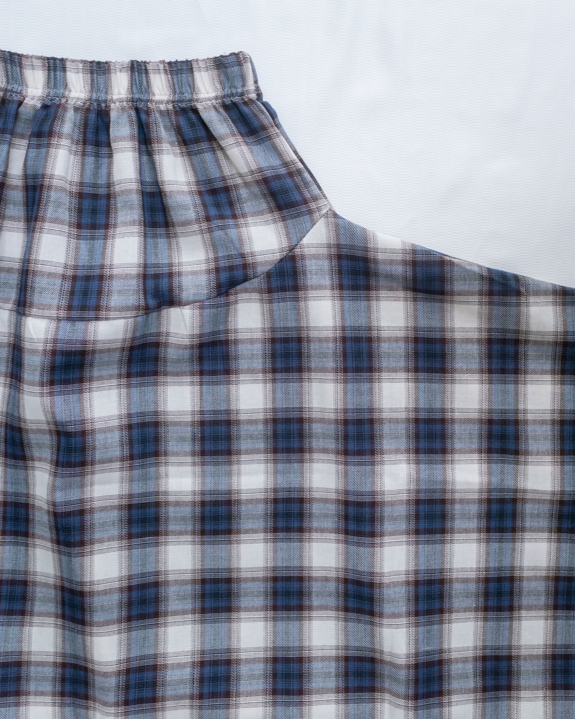 Asymmetrical Checked Skirt 不規則裙擺淡格紋半裙/ SK8924 （pre-order navy 3月3截單)