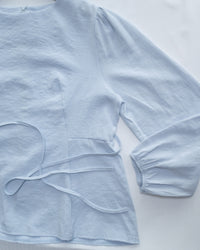 Tailored  Ribbon Top  百搭後拉鍊修腰顯瘦上衣/ BU9131