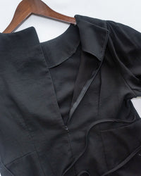 Tailored  Ribbon Top  百搭後拉鍊修腰顯瘦上衣/ BU9131