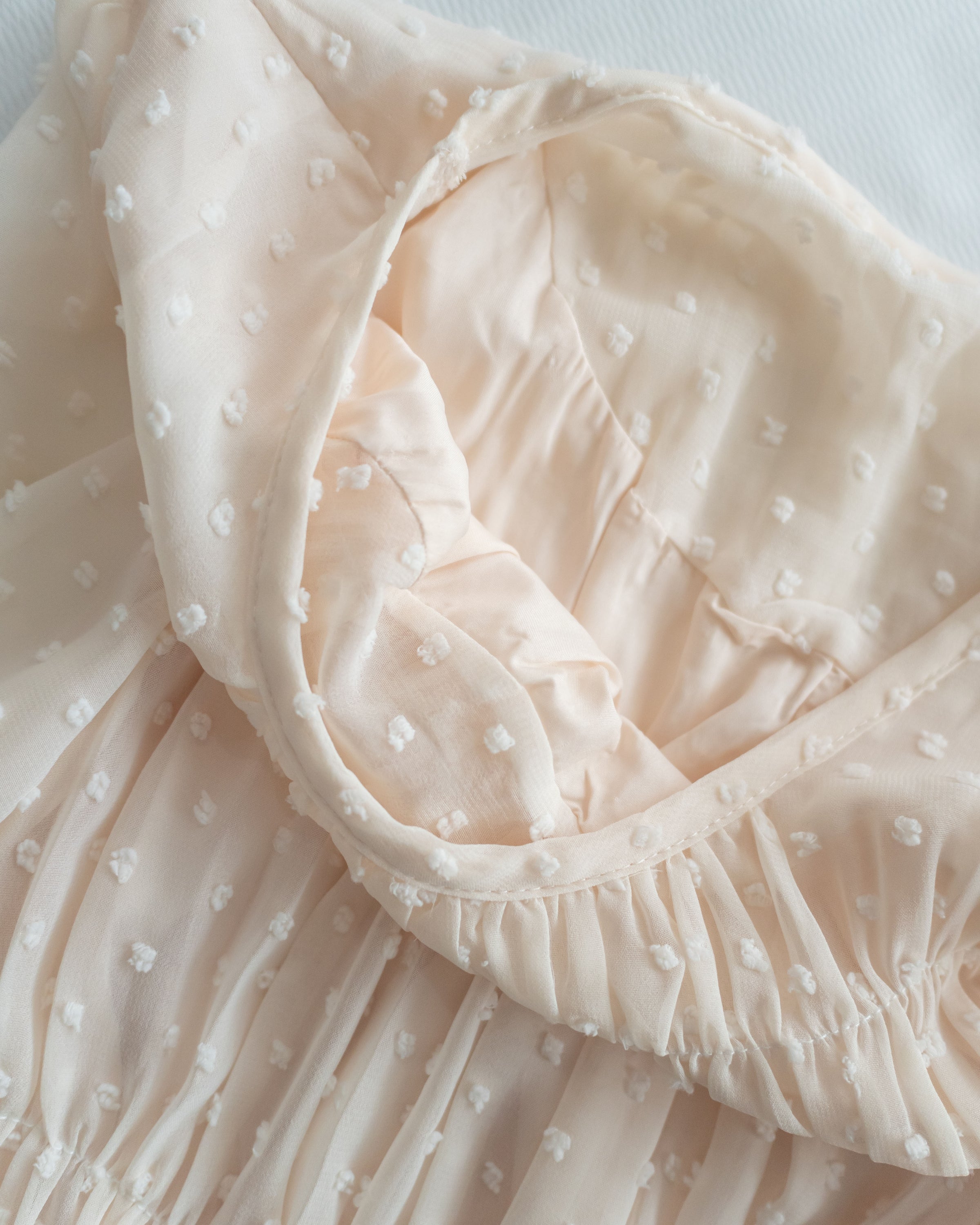 Romantic Dot Dress 浪漫立體點紋修身雪紡連身裙/ DS1073