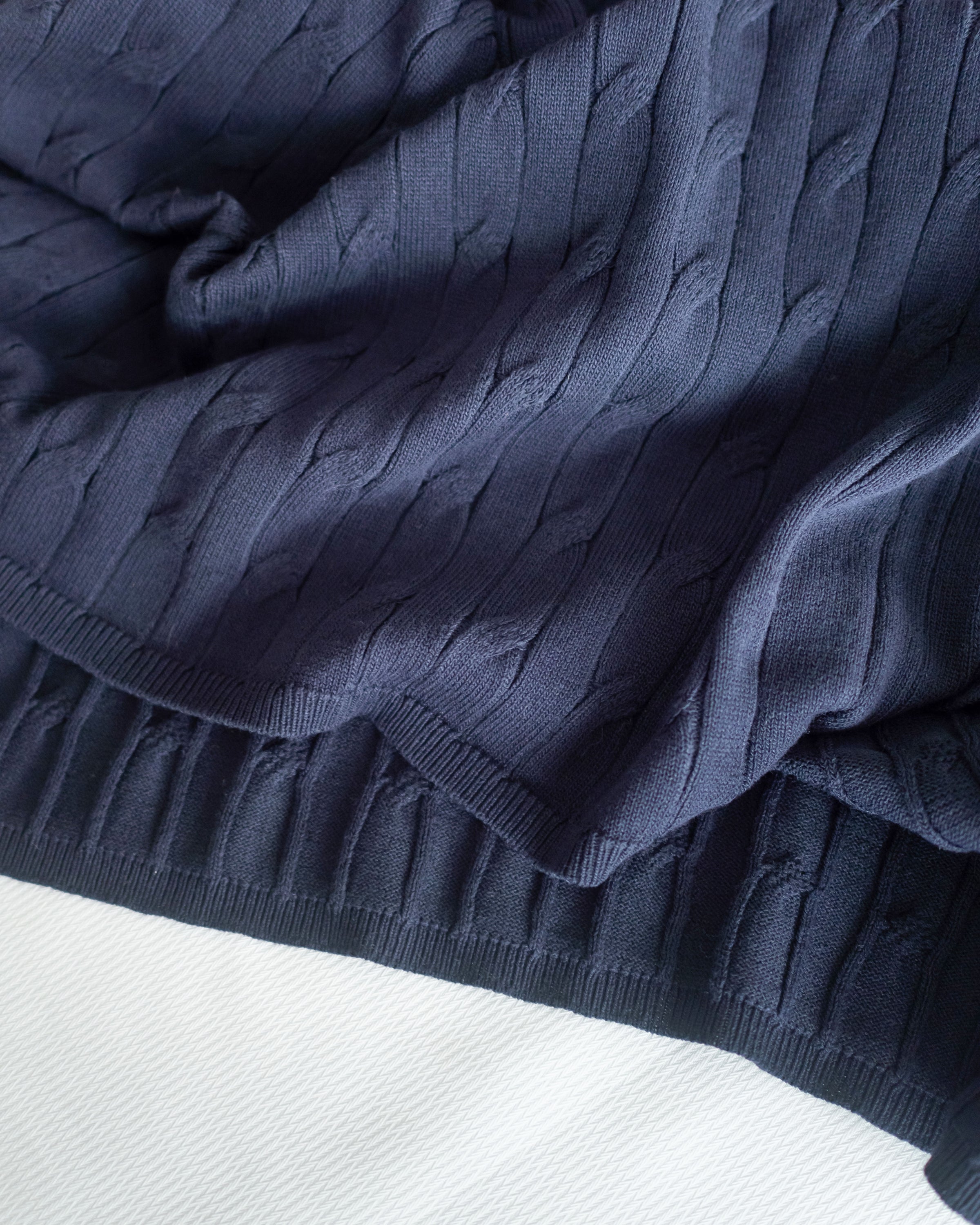 Cable-Knit Navy Dress 經典扭紋輕修腰針織連身裙/ DS1078