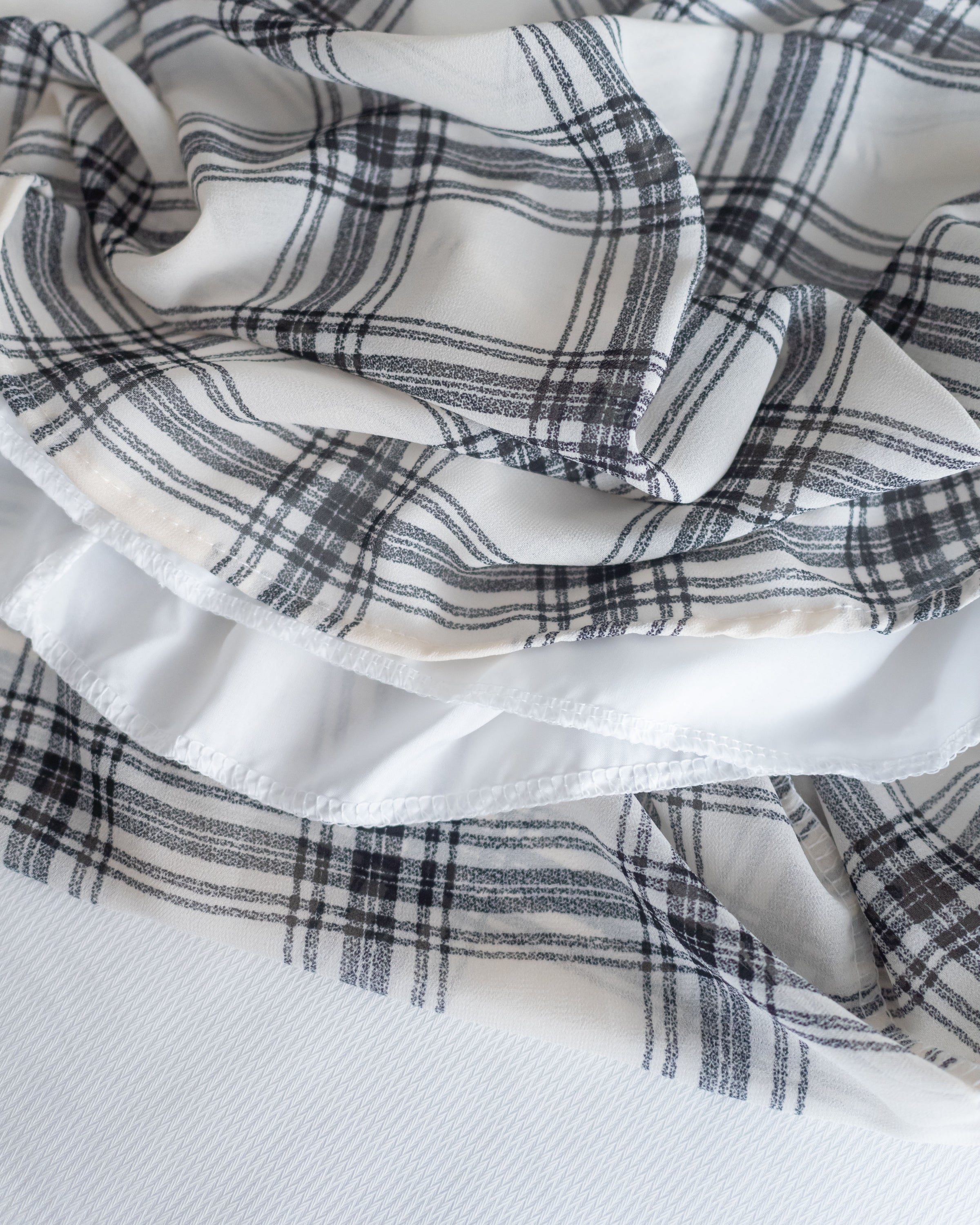 Chiffon Checked Dress 雪紡格紋修腰口袋連身裙/ DS1079