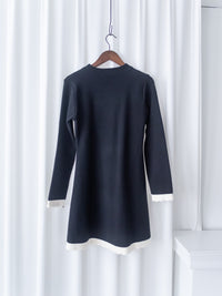 Black & White Knit Dress 黑白拼色針織連身裙/ DS1068