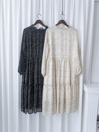 Dot Ruffle Dress 點點荷葉邊修腰雪紡連身裙/ DS1040