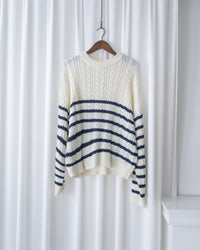 Cable Knit 麻花彈性條紋針織, Knit/ KT8173