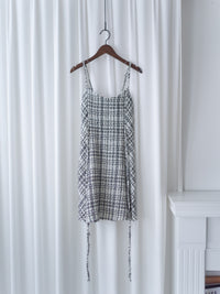 Tweed Dress 混閃十字線合身後橡筋膝上連身裙/ DS9788