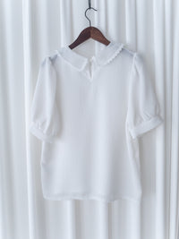 Collar Blouse 雪紡花邊領口上衣/ TP8001