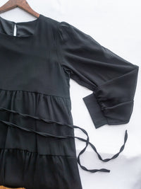 Chiffon Square Collar Dress
 雪紡方領層次感飄逸連衣裙/ DS1082