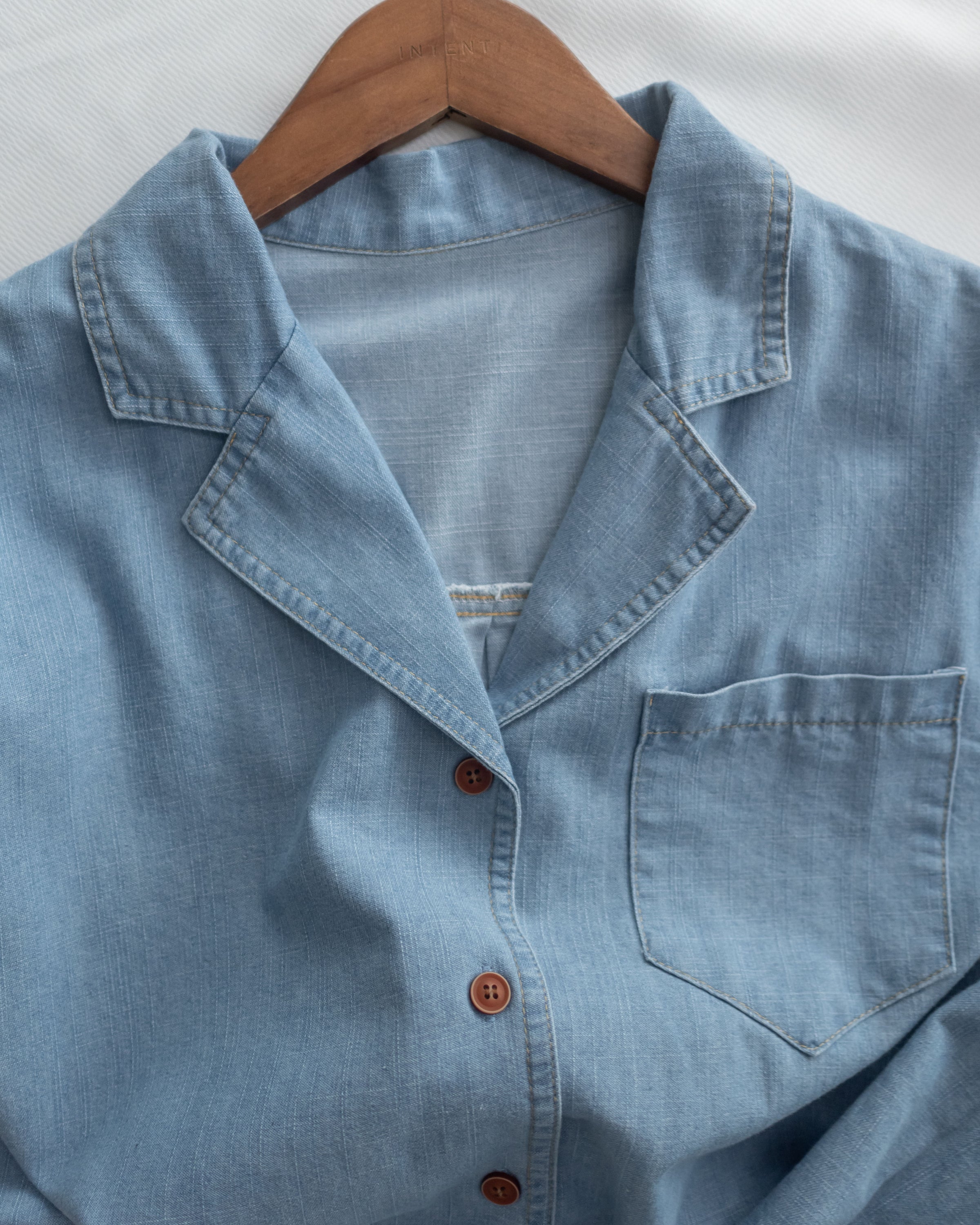 RoseGold Belt Denim Dress 玫瑰金飾扣腰帶輕復古翻領牛仔連身裙/ DS1087