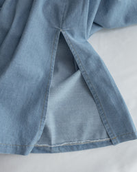 RoseGold Belt Denim Dress 玫瑰金飾扣腰帶輕復古翻領牛仔連身裙/ DS1087