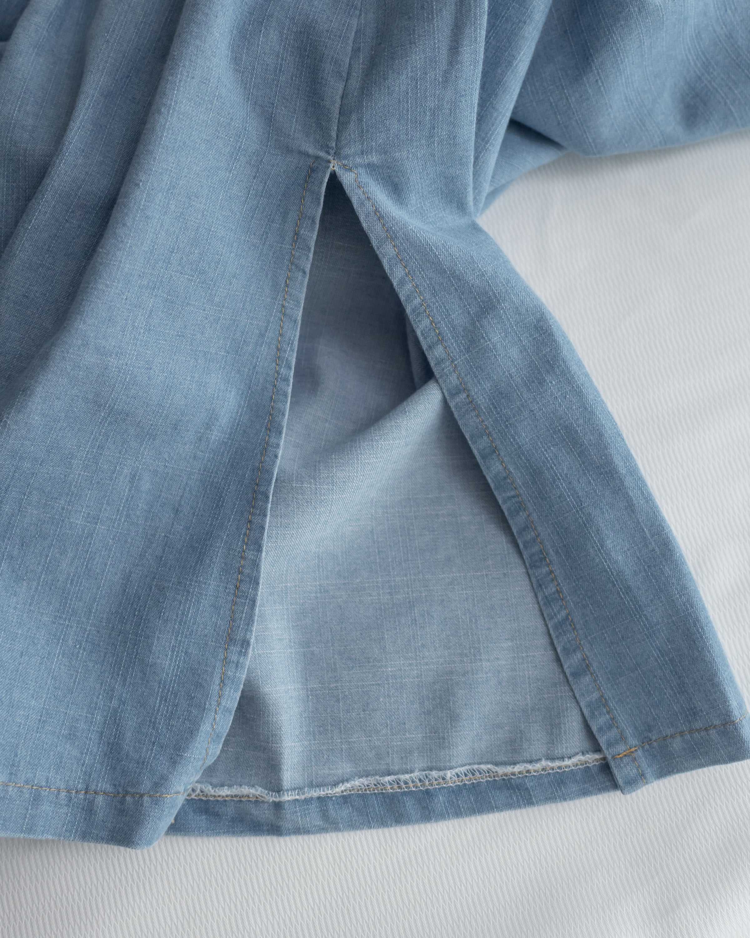 RoseGold Belt Denim Dress 玫瑰金飾扣腰帶輕復古翻領牛仔連身裙/ DS1087