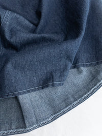 Scarf Denim Skirt 法式絲巾腰帶顯瘦車線牛仔裙/ SK8933