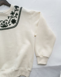 Ethic Embroidered  Pullover 輕復古民族刺繡彈性衛衣/ TP9210