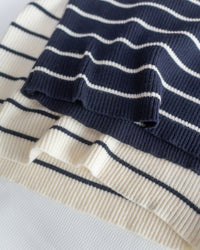 Square Collar Knit Top 法式方領顯瘦條紋針織打底上衣/ TP9211