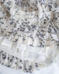 Branches Scarf Pleated Dress 絲帶花枝雙寬度褶紋修腰長裙/ DS1090