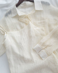 Vest Dress Set 輕盈紋理吊帶連身裙套裝/ SE8110