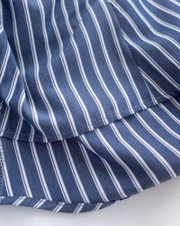 Blue Striped Skirt 法藍色細條紋腰間微修傘裙/ SK8937