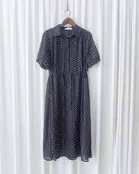 [intent label/intent製 ]  Rhombus Dress  菱形印花雪紡隨性口袋連身裙/ DS9987